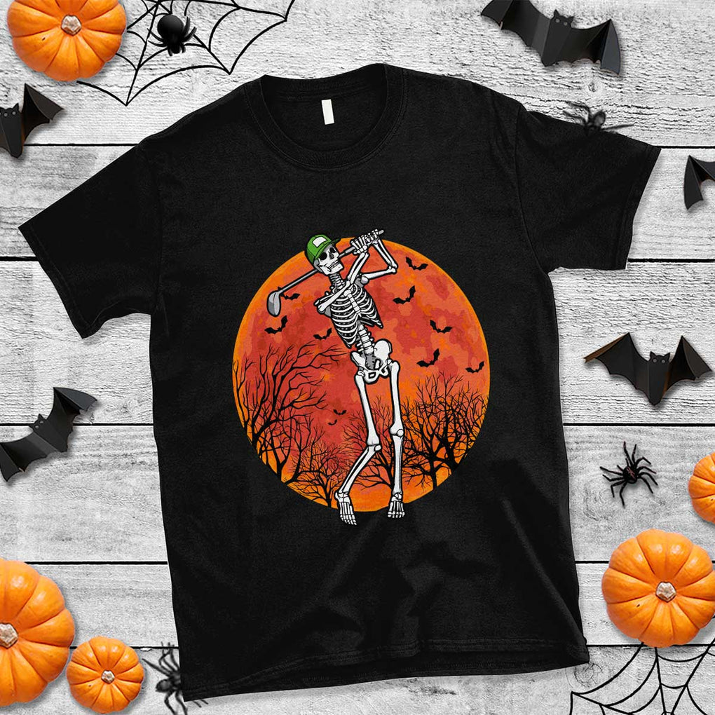 Golfing Skeleton T Shirt Funny Golf Skeleton Golf Lover Golfer Halloween Costume TS02 Black Print Your Wear
