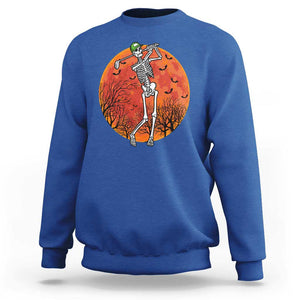 Golfing Skeleton Sweatshirt Funny Golf Skeleton Golf Lover Golfer Halloween Costume TS02 Royal Blue Print Your Wear