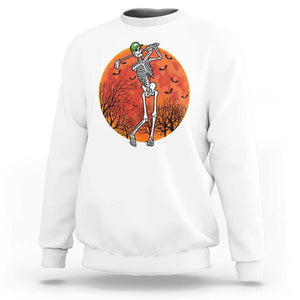 Golfing Skeleton Sweatshirt Funny Golf Skeleton Golf Lover Golfer Halloween Costume TS02 White Print Your Wear