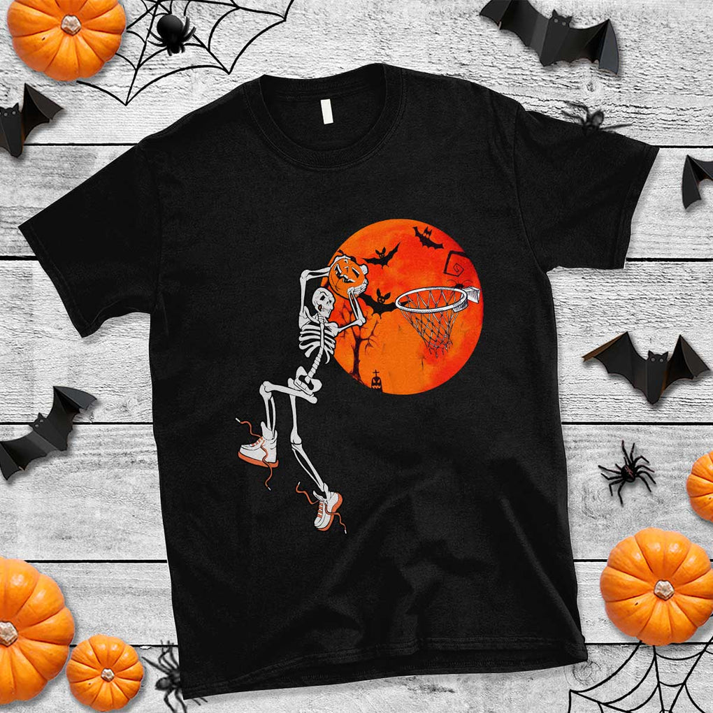 Basketball Skeleton T Shirt Halloween Basketball Lover Scary Night TS02 Black Print Your Wear