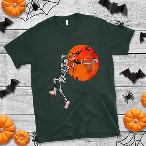 Basketball Skeleton T Shirt Halloween Basketball Lover Scary Night TS02 Dark Forest Green Print Your Wear