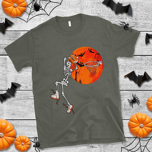 Basketball Skeleton T Shirt Halloween Basketball Lover Scary Night TS02 Military Green Print Your Wear