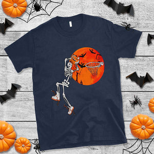 Basketball Skeleton T Shirt Halloween Basketball Lover Scary Night TS02 Navy Print Your Wear