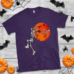 Basketball Skeleton T Shirt Halloween Basketball Lover Scary Night TS02 Purple Print Your Wear