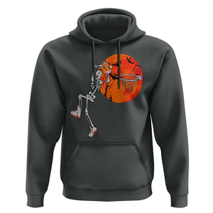 Basketball Skeleton Hoodie Halloween Basketball Lover Scary Night TS02 Dark Heather Print Your Wear