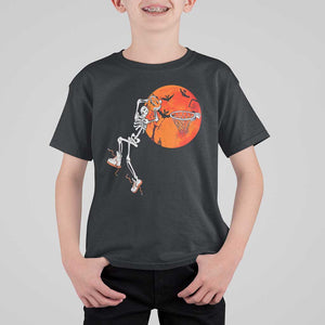 Basketball Skeleton T Shirt For Kid Halloween Basketball Lover Scary Night TS02 Black Print Your Wear