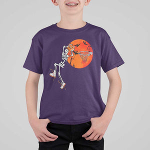 Basketball Skeleton T Shirt For Kid Halloween Basketball Lover Scary Night TS02 Purple Print Your Wear