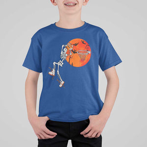 Basketball Skeleton T Shirt For Kid Halloween Basketball Lover Scary Night TS02 Royal Blue Print Your Wear