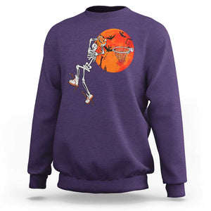 Basketball Skeleton Sweatshirt Halloween Basketball Lover Scary Night TS02 Purple Print Your Wear