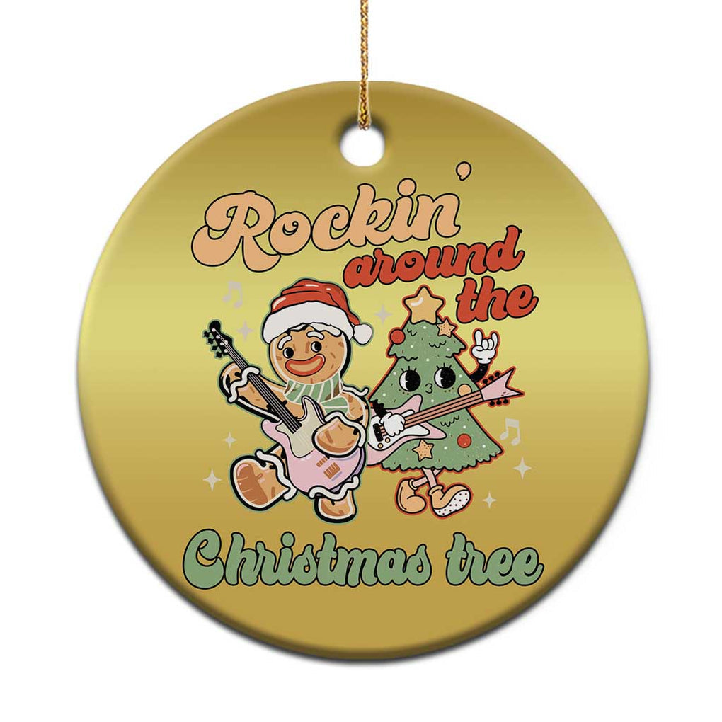 Groovy Christmas Christmas Ornament Rockin' Around The Xmas Tree Groovy Gingerbread Man TS02 Print Your Wear