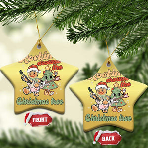 Groovy Christmas Christmas Ornament Rockin' Around The Xmas Tree Groovy Gingerbread Man TS02 Star Gold Print Your Wear