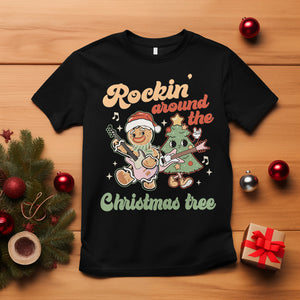 Groovy Christmas T Shirt Rockin' Around The Xmas Tree Groovy Gingerbread Man TS02 Black Printyourwear