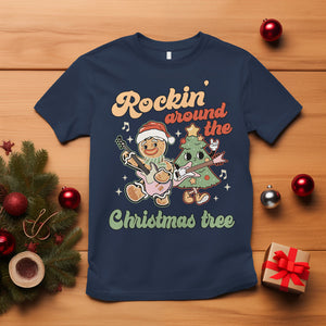 Groovy Christmas T Shirt Rockin' Around The Xmas Tree Groovy Gingerbread Man TS02 Navy Printyourwear