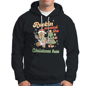 Groovy Christmas Hoodie Rockin' Around The Xmas Tree Groovy Gingerbread Man TS02 Black Printyourwear