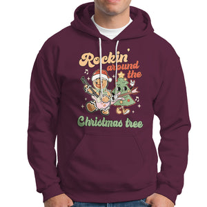 Groovy Christmas Hoodie Rockin' Around The Xmas Tree Groovy Gingerbread Man TS02 Maroon Printyourwear