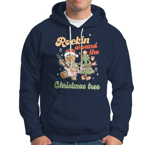 Groovy Christmas Hoodie Rockin' Around The Xmas Tree Groovy Gingerbread Man TS02 Navy Printyourwear