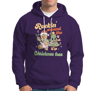 Groovy Christmas Hoodie Rockin' Around The Xmas Tree Groovy Gingerbread Man TS02 Purple Printyourwear