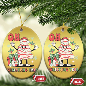 Oh Christmas Tree Retro Groovy Christmas Ornament TS02 Oval Gold Print Your Wear