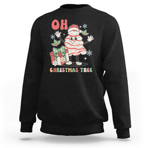 Oh Christmas Tree Retro Groovy Sweatshirt TS02 Black Printyourwear