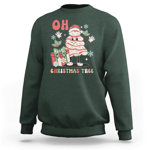 Oh Christmas Tree Retro Groovy Sweatshirt TS02 Dark Forest Green Printyourwear