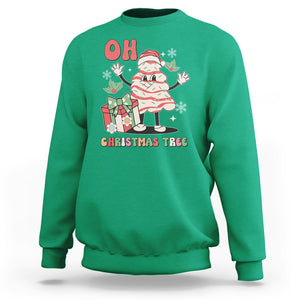 Oh Christmas Tree Retro Groovy Sweatshirt TS02 Irish Green Printyourwear