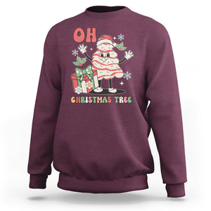 Oh Christmas Tree Retro Groovy Sweatshirt TS02 Maroon Printyourwear