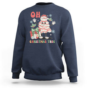 Oh Christmas Tree Retro Groovy Sweatshirt TS02 Navy Printyourwear