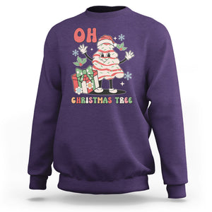 Oh Christmas Tree Retro Groovy Sweatshirt TS02 Purple Printyourwear