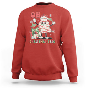 Oh Christmas Tree Retro Groovy Sweatshirt TS02 Red Printyourwear