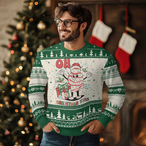 Oh Christmas Tree Retro Groovy Ugly Christmas Sweater TS02 Green Print Your Wear