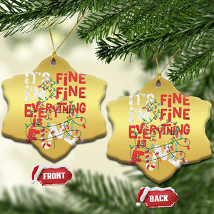 Funny Christmas Christmas Ornament It's Fine I'm Fine Everthing Is Fine Xmas Lights TS02 Snow Flake Gold Print Your Wear