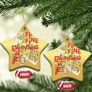 Funny Christmas Christmas Ornament It's Fine I'm Fine Everthing Is Fine Xmas Lights TS02 Star Gold Print Your Wear