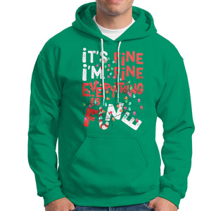 Funny Christmas Hoodie It's Fine I'm Fine Everthing Is Fine Xmas Lights TS02 Irish Green Printyourwear