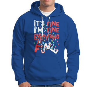 Funny Christmas Hoodie It's Fine I'm Fine Everthing Is Fine Xmas Lights TS02 Royal Blue Printyourwear