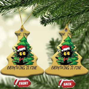 Black Cat Christmas Christmas Ornament It's Fine I'm Fine Everthing Is Fine Funny Xmas TS02 Christmas Tree Gold Print Your Wear