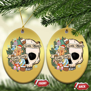 Skull Christmas Christmas Ornament Sorta Scary Sorta Merry TS02 Oval Gold Print Your Wear