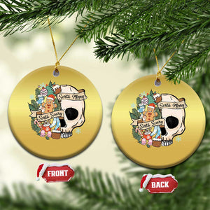 Skull Christmas Christmas Ornament Sorta Scary Sorta Merry TS02 Circle Gold Print Your Wear