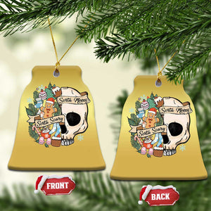 Skull Christmas Christmas Ornament Sorta Scary Sorta Merry TS02 Bell Flake Gold Print Your Wear