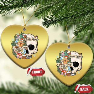 Skull Christmas Christmas Ornament Sorta Scary Sorta Merry TS02 Heart Gold Print Your Wear