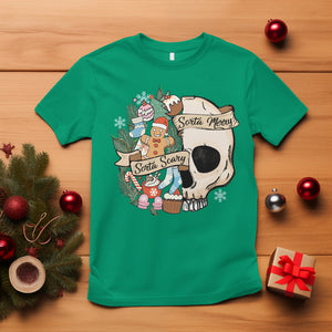 Skull Christmas T Shirt Sorta Scary Sorta Merry TS02 Irish Green Printyourwear