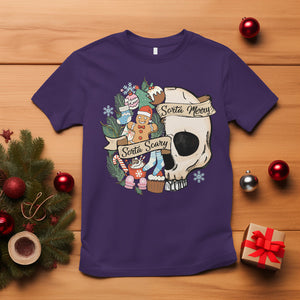 Skull Christmas T Shirt Sorta Scary Sorta Merry TS02 Purple Printyourwear