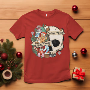 Skull Christmas T Shirt Sorta Scary Sorta Merry TS02 Red Printyourwear