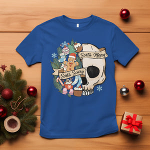 Skull Christmas T Shirt Sorta Scary Sorta Merry TS02 Royal Blue Printyourwear