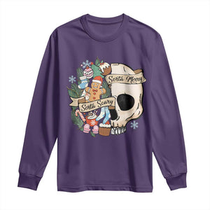 Skull Christmas Long Sleeve Shirt Sorta Scary Sorta Merry TS02 Purple Print Your Wear