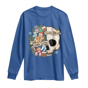 Skull Christmas Long Sleeve Shirt Sorta Scary Sorta Merry TS02 Royal Blue Print Your Wear