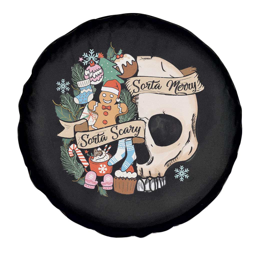 Skull Christmas Spare Tire Cover Sorta Scary Sorta Merry TS02 Print Your Wear