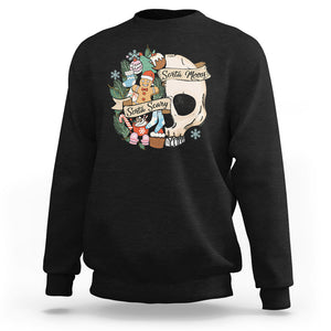 Skull Christmas Sweatshirt Sorta Scary Sorta Merry TS02 Black Printyourwear