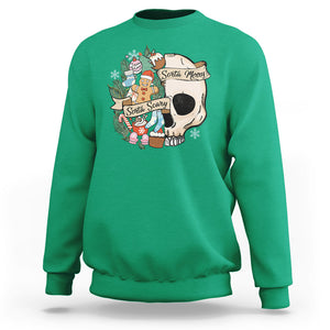 Skull Christmas Sweatshirt Sorta Scary Sorta Merry TS02 Irish Green Printyourwear