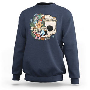 Skull Christmas Sweatshirt Sorta Scary Sorta Merry TS02 Navy Printyourwear