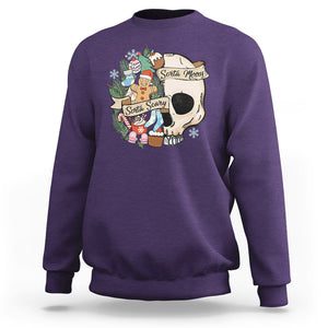 Skull Christmas Sweatshirt Sorta Scary Sorta Merry TS02 Purple Printyourwear